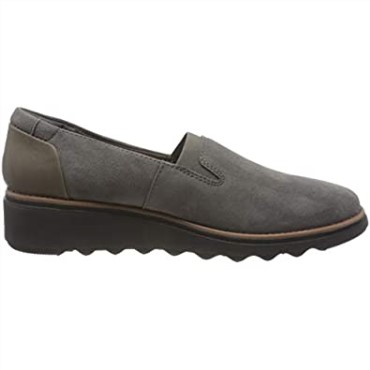 Mocasines De Mujer Sharon Dolly Clarks Grey Suede W Dark Tan World