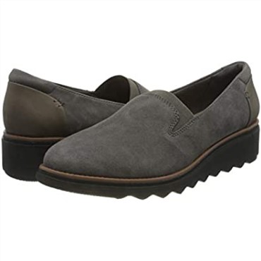 Mocasines De Mujer Sharon Dolly Clarks Grey Suede W Dark Tan World