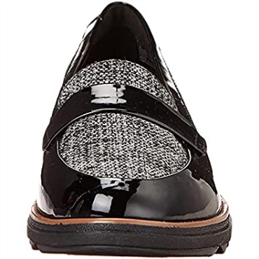 Mocasines Mujer Sharon Gracie Charol Negro Combi Clarks