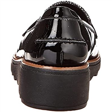 Mocasines Mujer Sharon Gracie Charol Negro Combi Clarks