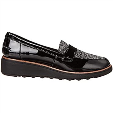 Mocasines Mujer Sharon Gracie Charol Negro Combi Clarks