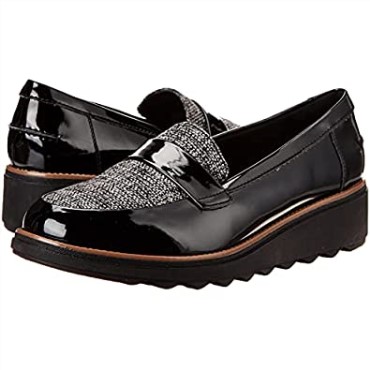 Mocasines Mujer Sharon Gracie Charol Negro Combi Clarks