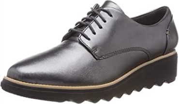 Sharon Noel Derbys De Mujer Plata Gun Metal Lea Clarks