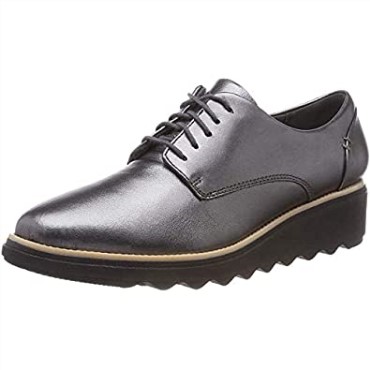 Sharon Noel Derbys De Mujer Plata Gun Metal Lea Clarks