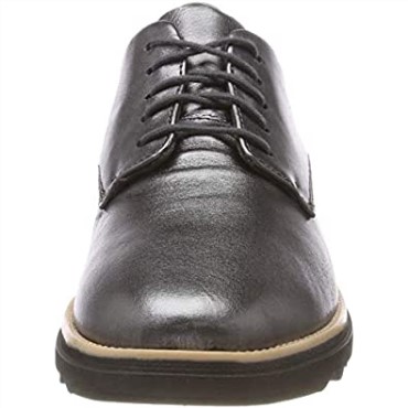 Sharon Noel Derbys De Mujer Plata Gun Metal Lea Clarks