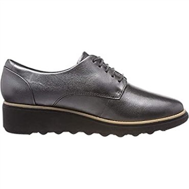 Sharon Noel Derbys De Mujer Plata Gun Metal Lea Clarks