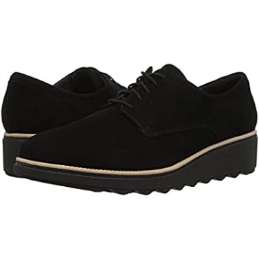 Zapatos De Mujer Sharon Noel Oxford Clarks Nubuck Negro