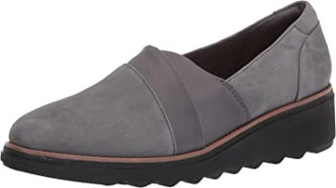 Mocasín Mujer Sharon Pump Clarks Ante Gris Oscuro
