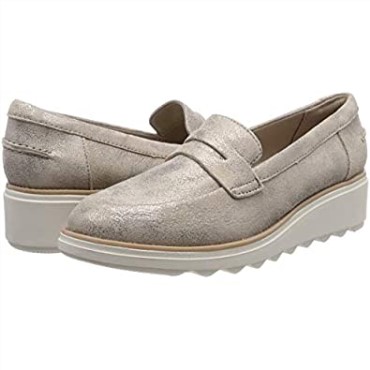 Mocasines Mujer Sharon Ranch Pen Ny Beige Peltre Clarks