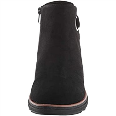 Botines Mujer Sharon Primavera Clarks Ante Negro Con Ribete Tostado Oscuro