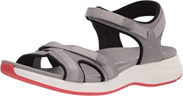 Sandalia Plana Mujer Solan Drift Clarks Piel Gamuza Gris