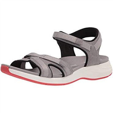 Sandalia Plana Mujer Solan Drift Clarks Piel Gamuza Gris