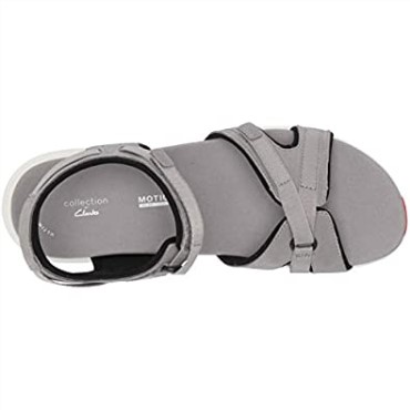 Sandalia Plana Mujer Solan Drift Clarks Piel Gamuza Gris