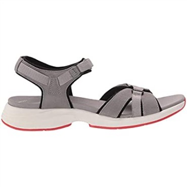 Sandalia Plana Mujer Solan Drift Clarks Piel Gamuza Gris