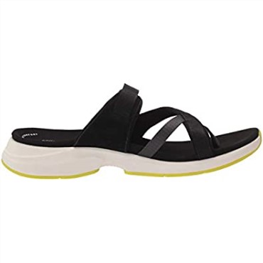 Sandalia Plana Mujer Solan Surf Clarks Piel Serraje Negro