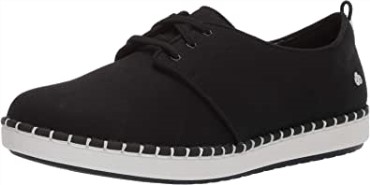 Zapatillas De Mujer Step G Low Lace Lona Negra Clarks