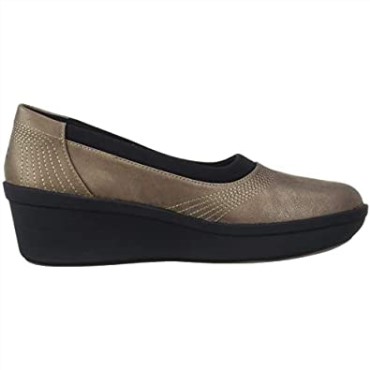Plataforma De Mujer Step Rose Sky Clarks Peltre Textil