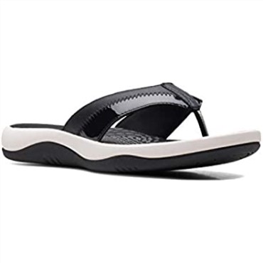 Chancletas Sunmaze Surf Mujer Clarks Charol Sintético Negro