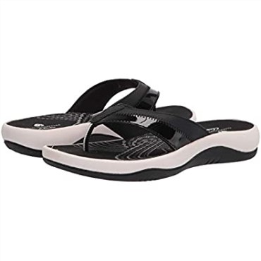 Chancletas Sunmaze Surf Mujer Clarks Charol Sintético Negro