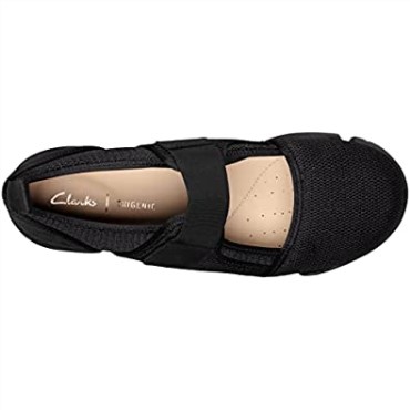 Zapatillas Sin Cordones Mujer Tri Amelia Bar Clarks Beige Malla Negra Malla Negra