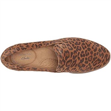 Mocasín Mujer Trish Driving Style Clarks Estampado Leopardo Marrón Oscuro