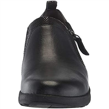 Sneaker Un Adorn Zip Mujer Clarks Cuero Negro Ante Combi