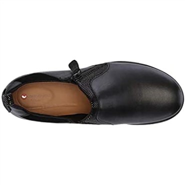 Sneaker Un Adorn Zip Mujer Clarks Cuero Negro Ante Combi