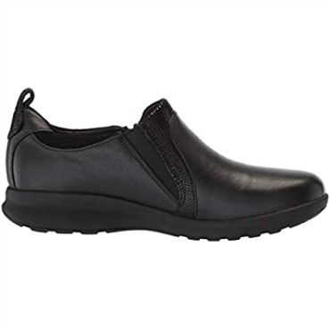 Sneaker Un Adorn Zip Mujer Clarks Cuero Negro Ante Combi