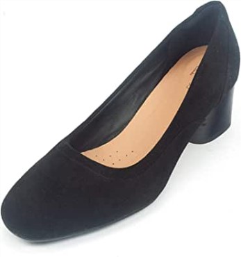 Zapato De Salon Un Cosmo Step De Mujer Clarks Ante Negro