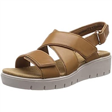 Sandalias De Mujer Un Karely Dew Sling Back Clarks Marron Cuero Tostado Claro