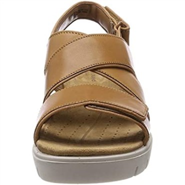 Sandalias De Mujer Un Karely Dew Sling Back Clarks Marron Cuero Tostado Claro