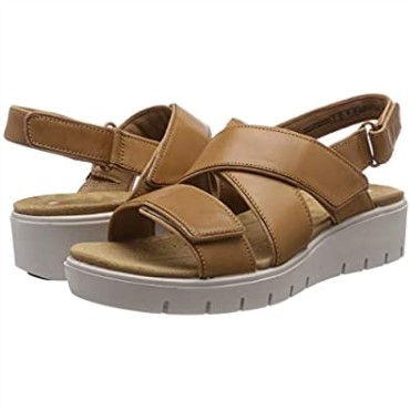 Sandalias De Mujer Un Karely Dew Sling Back Clarks Marron Cuero Tostado Claro