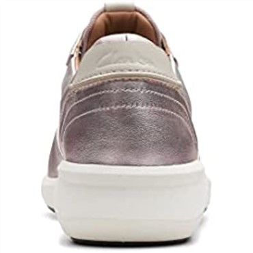 Clarks Cuero Metalizado Platino Un Rio Sprint De Mujer Cuero Metalizado Platino