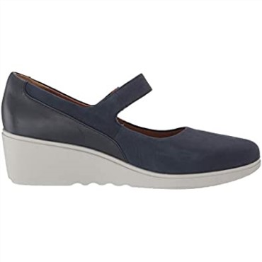 Zapato Mujer Un Tallara Ivy Plataforma Clarks Navy Nubuck Cuero Combi