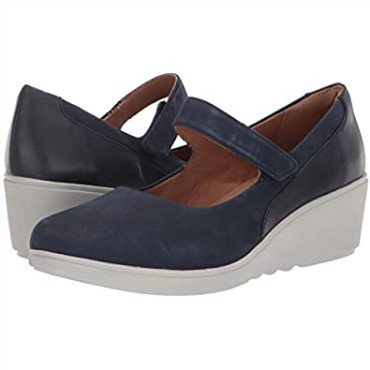 Zapato Mujer Un Tallara Ivy Plataforma Clarks Navy Nubuck Cuero Combi