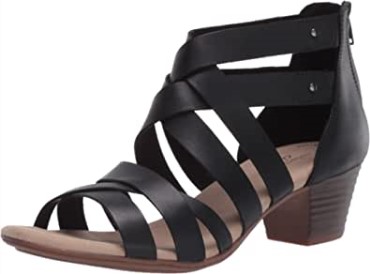 Sandalia De Tacón Mujer Valarie Dream Clarks Piel Negra