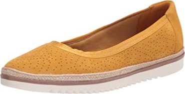 Mocasines De Mujer Clarks Serena Kellyn De Ante Amarillo Bajo Planos