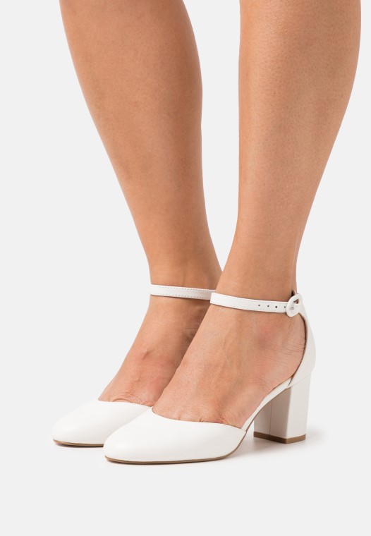 Cuero Tacones Clasicos Clarks Blanco