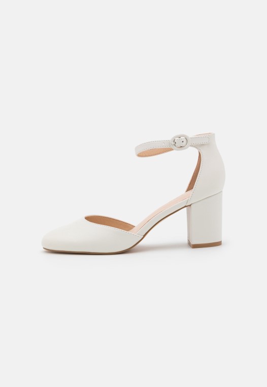 Cuero Tacones Clasicos Clarks Blanco