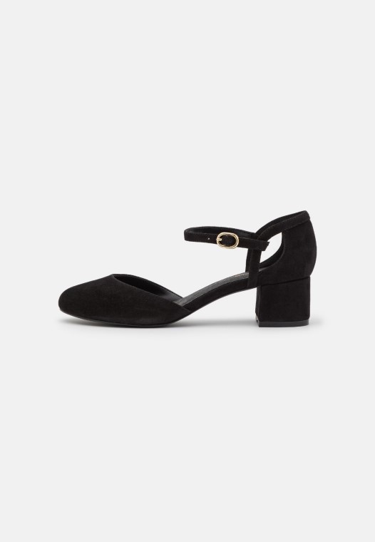 Cuero Tacones Clasicos Clarks Negros