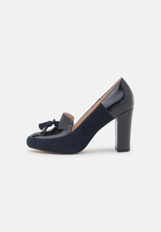 Tacones Clasicos De Cuero Clarks Azul Oscuro