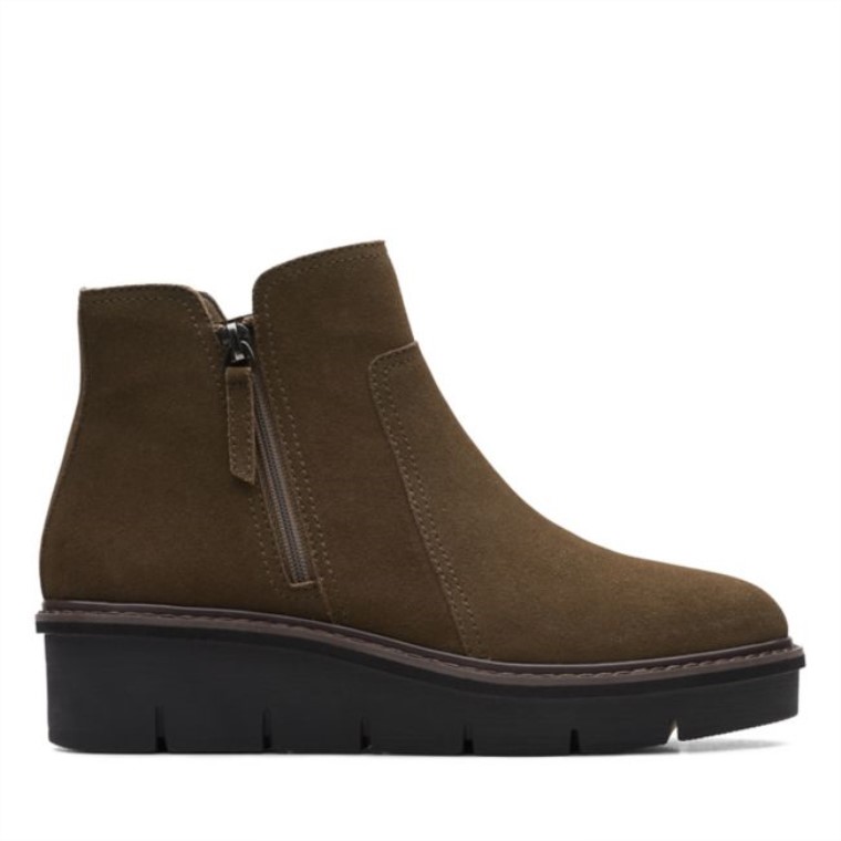 Airbell Zip Ante Oliva Oscuro Clarks Ante Oliva Oscuro