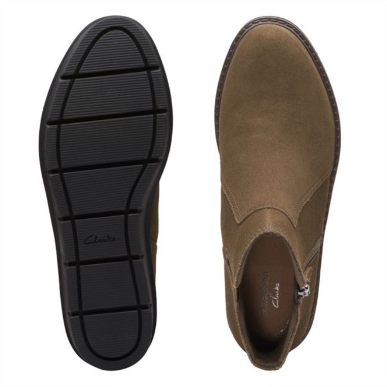 Airbell Zip Ante Oliva Oscuro Clarks Ante Oliva Oscuro