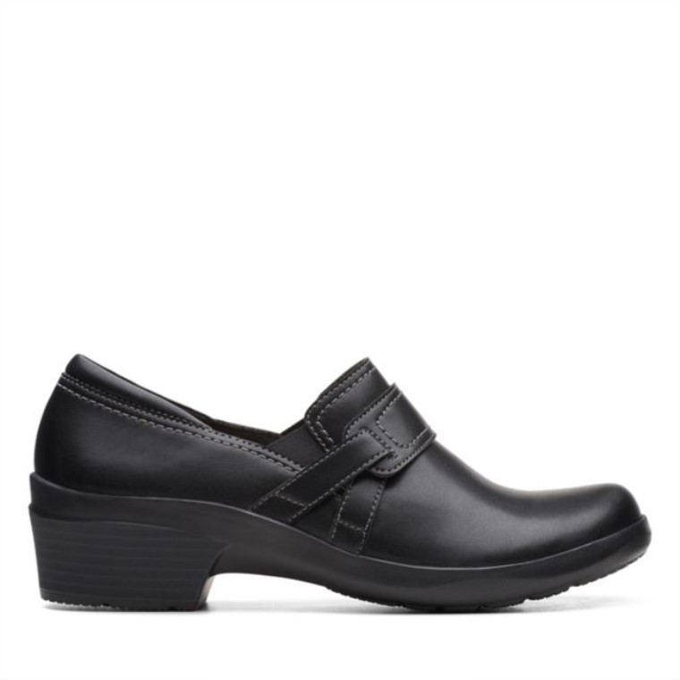 Angie Amapola Cuero Negro Clarks Cuero Negro