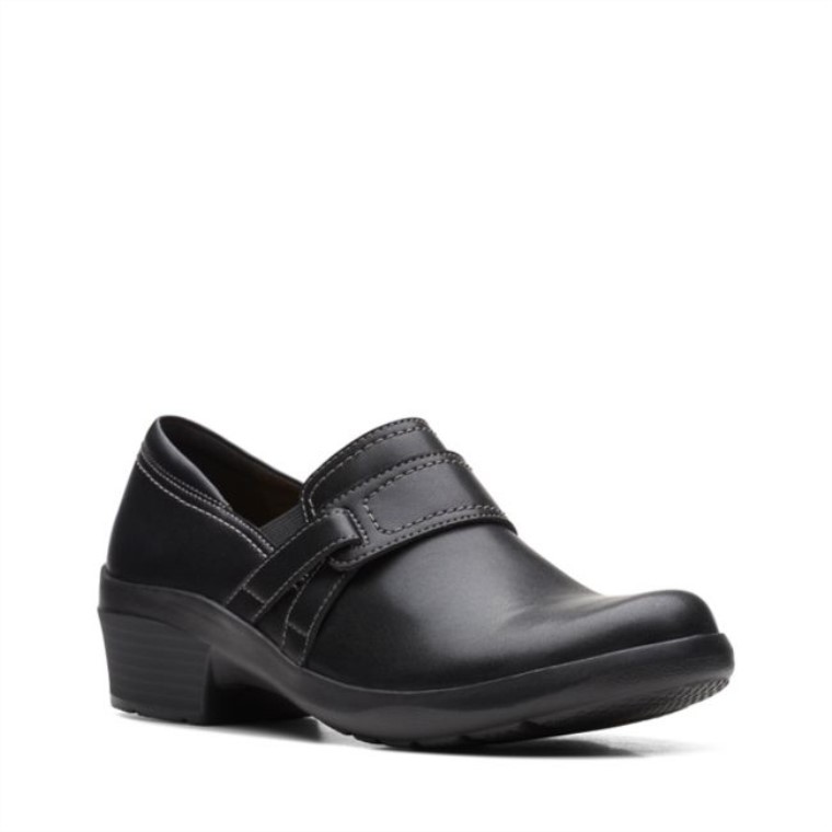 Angie Amapola Cuero Negro Clarks Cuero Negro