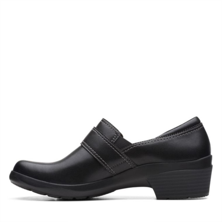 Angie Amapola Cuero Negro Clarks Cuero Negro
