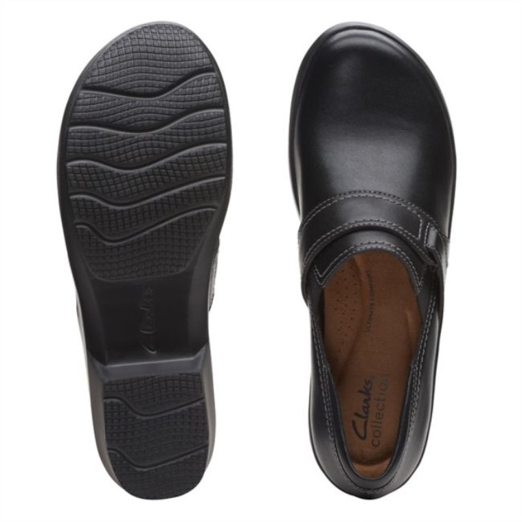 Angie Amapola Cuero Negro Clarks Cuero Negro