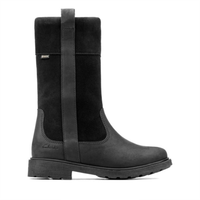 Astrol Hi Gore-tex Niño Cuero Negro Cuero Negro Clarks