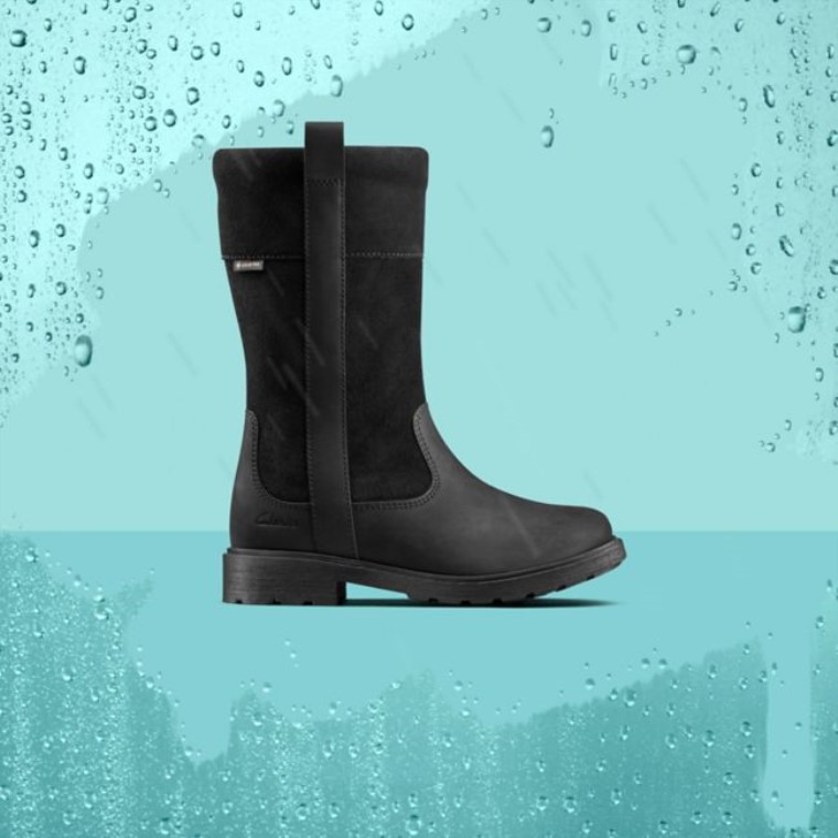 Astrol Hi Gore-tex Niño Cuero Negro Cuero Negro Clarks
