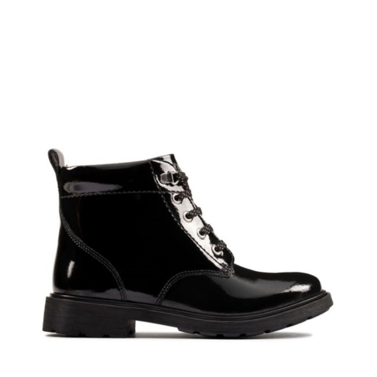 Astrol Encaje Niño Charol Negro Clarks Charol Negro